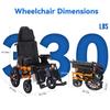 20 Miles Long Travel Range,Reclining Electric Wheelchair for Adults Lightweight Foldable,500W Motor All Terrain Motorized Wheelchair for Seniors,Portable Power Wheelchair Airline Approved view 2
