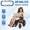 20 Miles Long Travel Range,Reclining Electric Wheelchair for Adults Lightweight Foldable,500W Motor All Terrain Motorized Wheelchair for Seniors,Portable Power Wheelchair Airline Approved view 3
