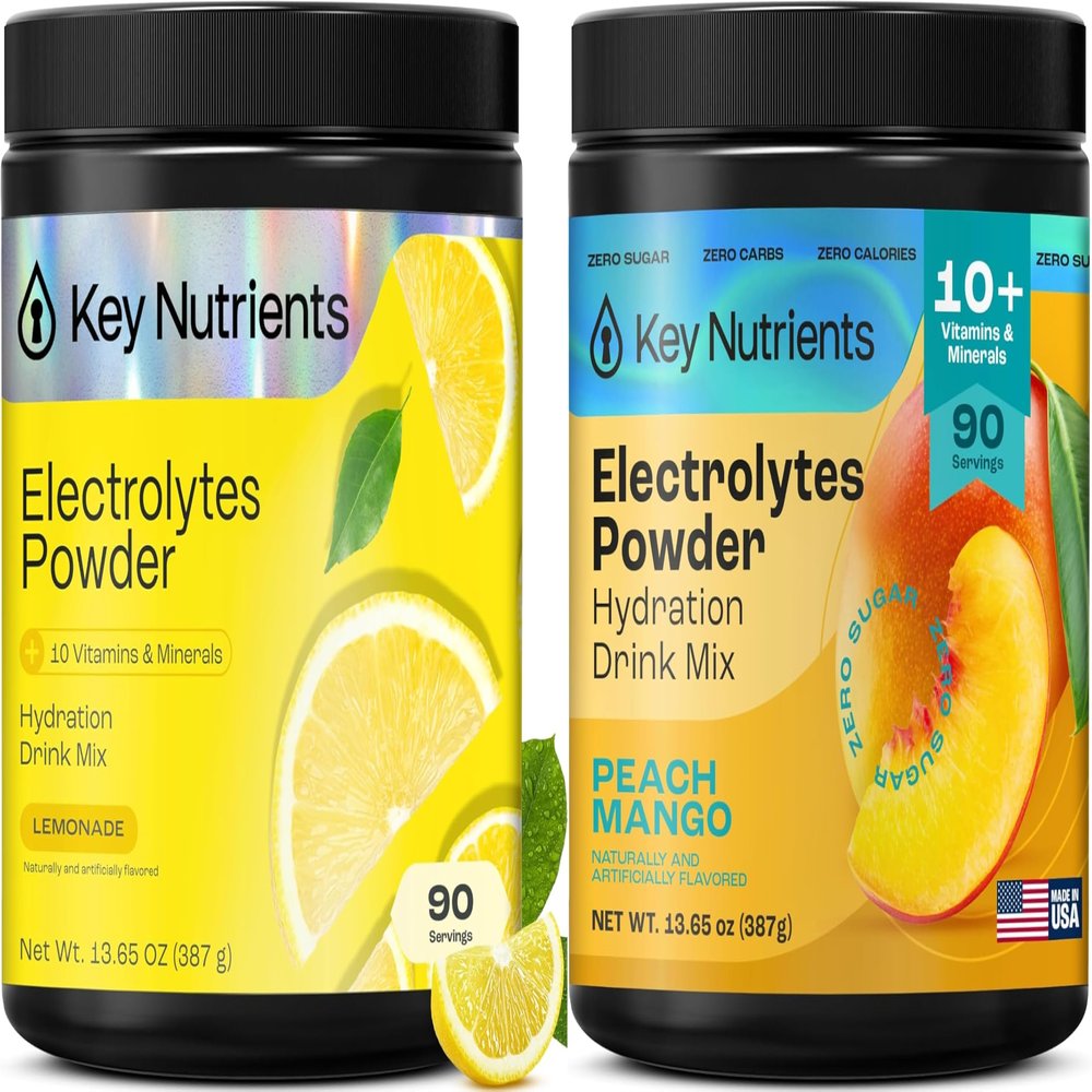 KEY NUTRIENTS Electrolytes Powder Lemonade 90 Servings + Peach Mango 90 Servings