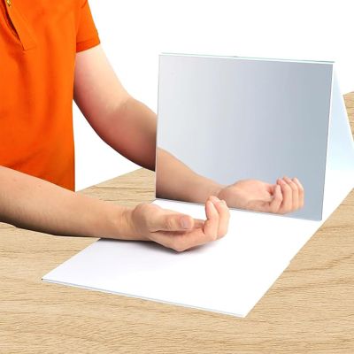 Large Visual Range Mirror Therapy Box for Stroke Rehabilitation - Folding & Adjustable Hand and Arm Exercise Mirror Box for Enhanced Recovery