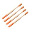 TOBBOMEY 4pcs Eco-Friendly Bamboo Toothbrush with Soft Bristles for Adults Biodegradable Oral Care Orange Kraft Box Packaging view 1