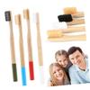 TOBBOMEY 4pcs Eco-Friendly Bamboo Toothbrush with Soft Bristles for Adults Biodegradable Oral Care Orange Kraft Box Packaging view 4