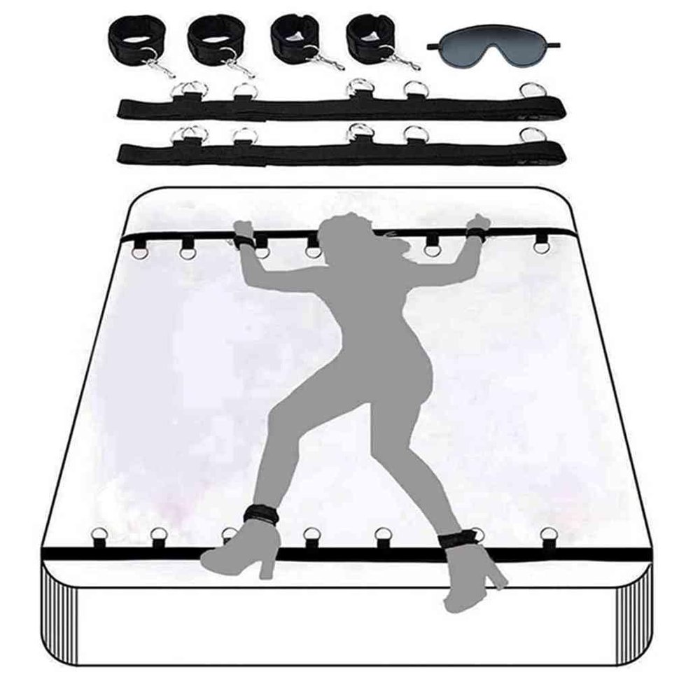 Bed Restraints and Straps Sex Tie Downs for Adults Couples Under Mattress King Size Bed Restraint Sex Leg Spreader Bar Bonage Kit for Couples Sex Handcuff Set for Bedroom Bed Straps Adult Play Sweater