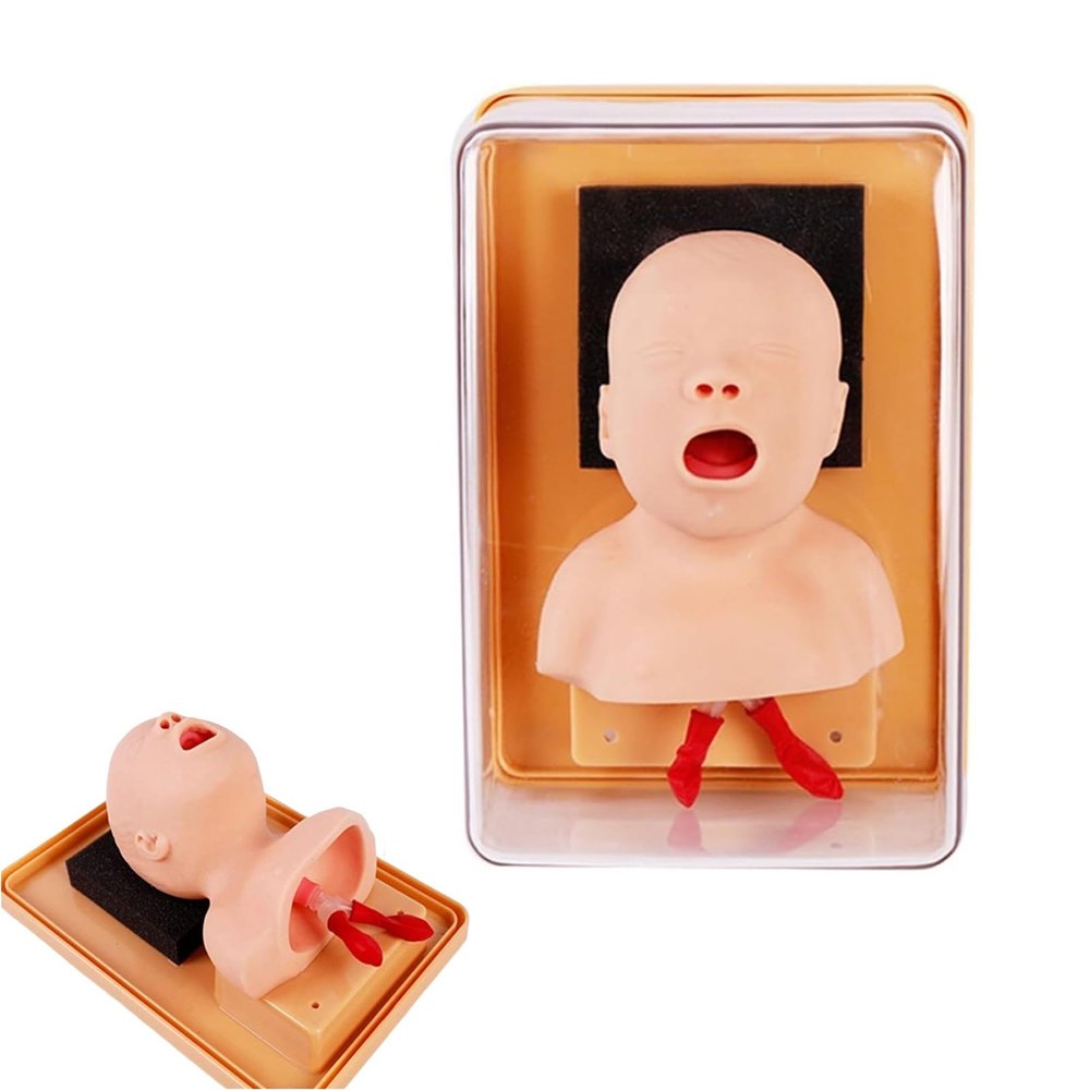 Advanced Neonatal Intubation Trainer,Neonatal Intubation Manikin,Pediatric Intubation Manikin,First Aid Oral Nasal Intubation Airway Management Trainer,Child Tracheal Choking First Aid Model