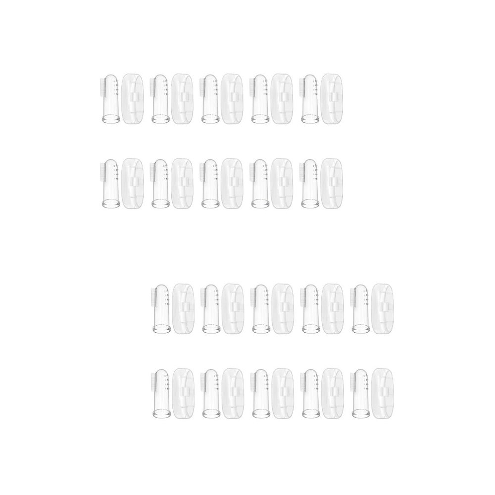 Outanaya 20sets Boy Girl Finger Toothbrush Brush Soft Bristles for Boy Girl Oral Care Silicone