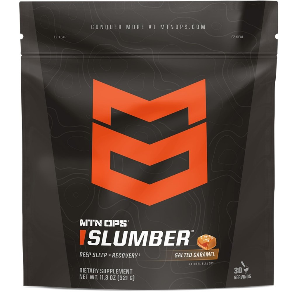 MTN OPS Slumber Sleep Aid for Muscle Recovery & Deep Sleep, Sleepy Salted Caramel Sleep Support Powder Drink Mix, 30 Servings