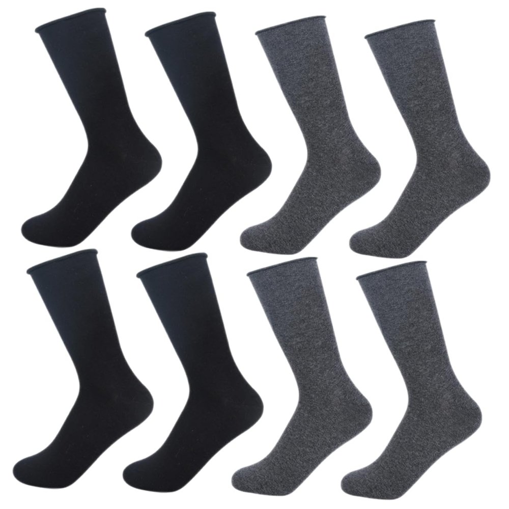 Baluue 4pairs Elastic Nursing Socks for Elderly Women Diabetic Care Socks Loose Mouth