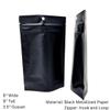 100 Pack Black Kraft Stand Up Pouches with Hook and Loop Zipper Resealable, Durable Food Storage Bags for Farmers Markets, Coffee, Snacks, and More view 2