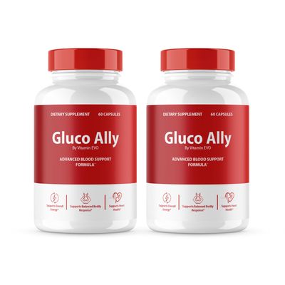 (2 Pack) Gluco Ally Capsules, Official GlucoAlly Advanced Formula, Gluco Ally Pills, Gluco Ally Maximum Health Formula and Wellness, Gluco Ally Support Pills Reviews, 120 Capsules 2 Month Supply