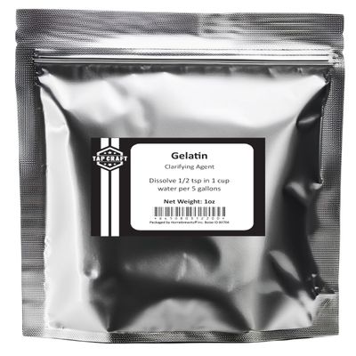 Tapcraft Gelatin 1oz Clarifying Agent Ideal for Beer, Wine, and Craft Beverage Making Quick & Effective Clarifier for Homebrewing, Wine Production, and Food & Beverage Applications