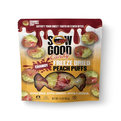 Peach Chamoy Puffs 1.5oz by Sow Good