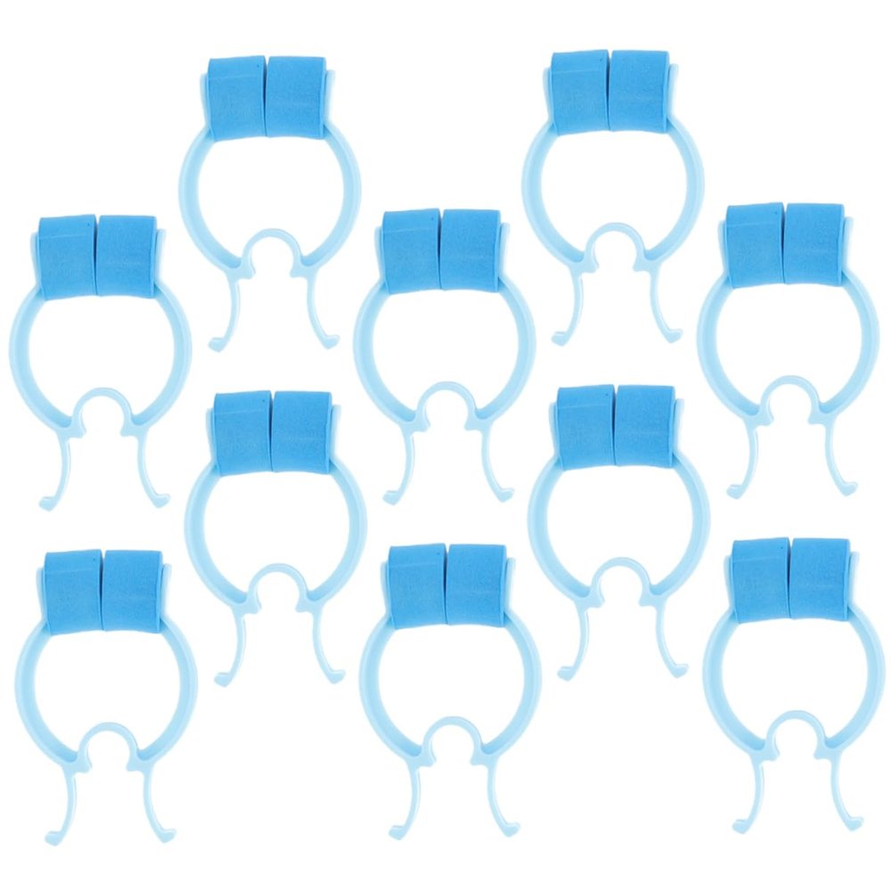 Baluue 16pcs Nose Clips for Breathing Training Durable and Pom Nose Stoppers for Lung Exercises Portable Nasal Fixation for Daily Use Blue