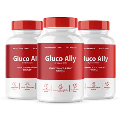 (3 Pack) Gluco Ally Capsules, Official GlucoAlly Advanced Formula, Gluco Ally Pills, Gluco Ally Maximum Health Formula and Wellness, Gluco Ally Support Pills Reviews, 180 Capsules 3 Month Supply
