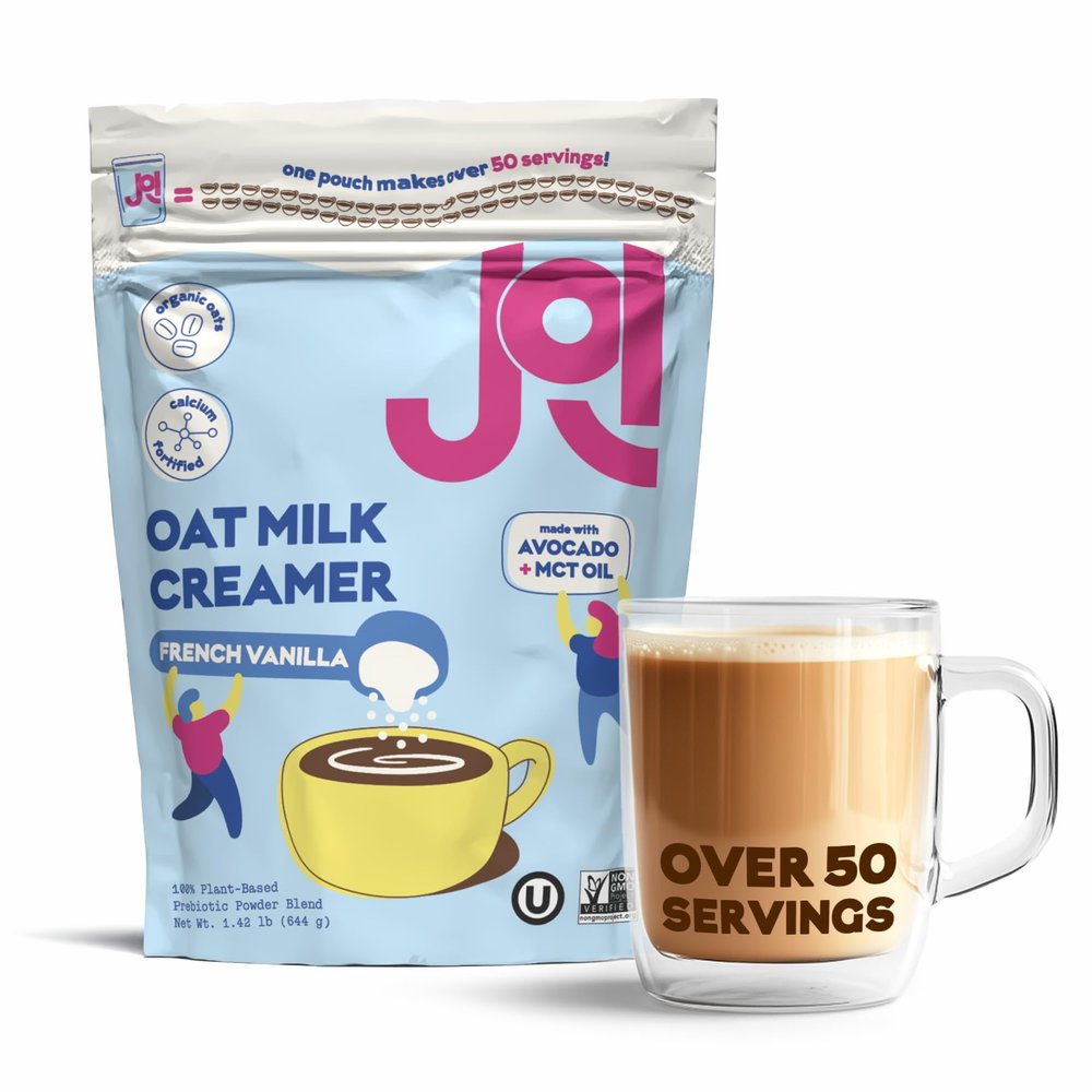Oat Milk Coffee Creamer, French Vanilla. Makes over 50 servings. Vegan, Non-Dairy, Plant Based, Kosher, Shelf-Stable, and Gluten-Free - Use for Coffee, Add to Smoothies & Tea or Make Your Own Creamer. Prebiotic, Superfood, Shelf-Stable, Barista, Fort