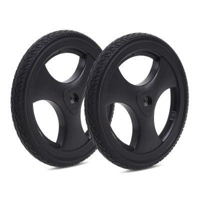 16 Inch Solid Rear Wheel Replacement Parts for Wheelchair Rollators, 161.75 Polyurethane (PU) Wheels, ABS Plastic Hub, 1 Pair(Black)
