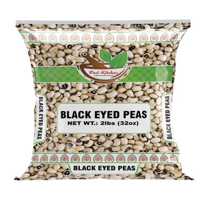 Desi Kitchen Black Eye Peas, Dried Cowpeas (Lobhia) 32oz (2lbs) ~ All Natural | Product of USA