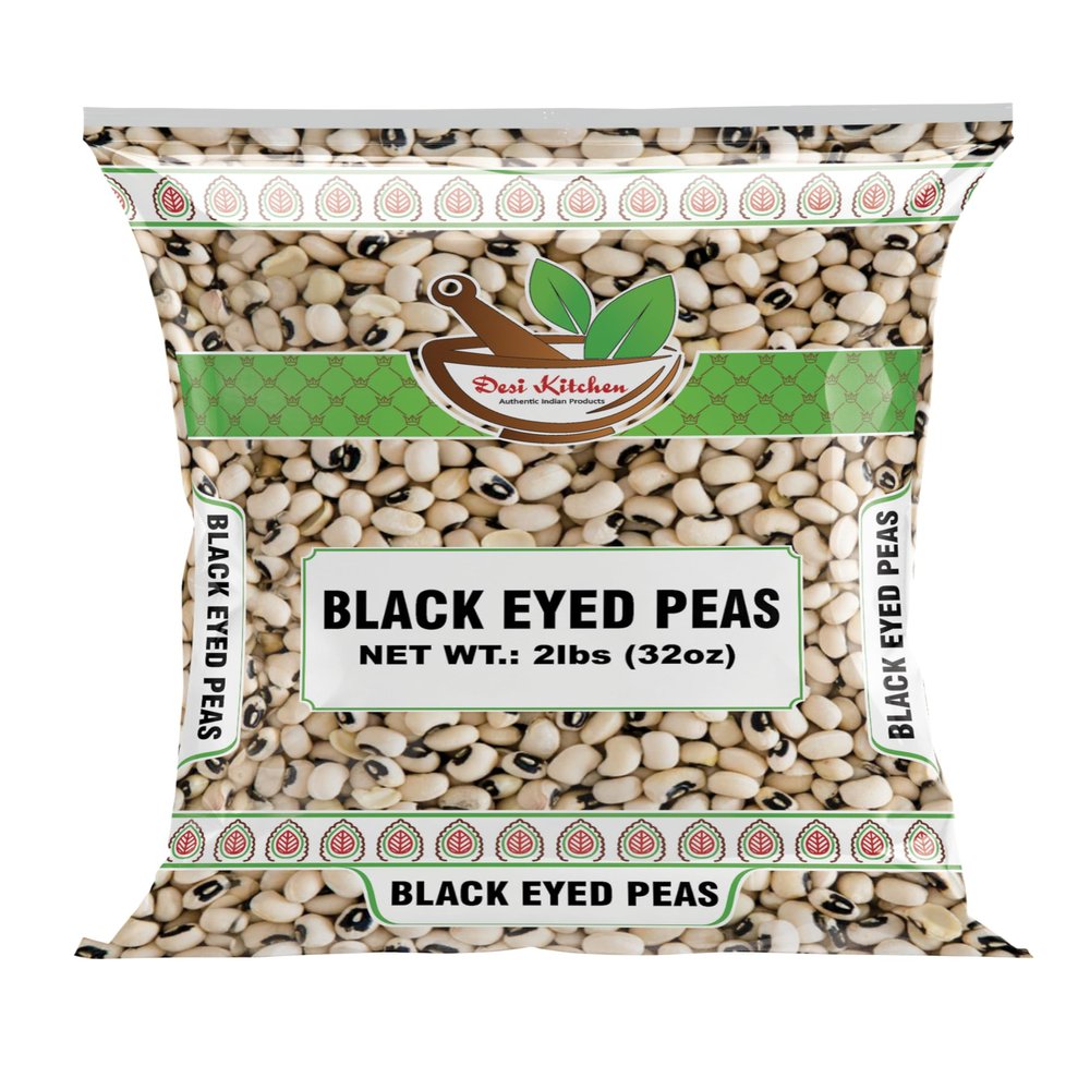 Desi Kitchen Black Eye Peas, Dried Cowpeas (Lobhia) 32oz (2lbs) ~ All Natural | Product of USA