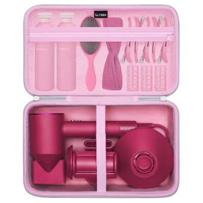 L LTGEM Hair Dryer Case Compatible with Dyson Supersonic Hair Dryer, Laifen SE/SE Lite, Slopehill 1902, Cosy Companions ZCY883, Wavytalk Blow Dryer Cases, Blow Dryer Storage Cases, Pink(Case Only)