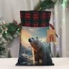 WZYCWB Polar bear in winter Christmas Gift Bags, Burlap Drawstring Gift Bags for Christmas Party Supplies Decoration Bags, 8.3 * 11.8 Inch view 4