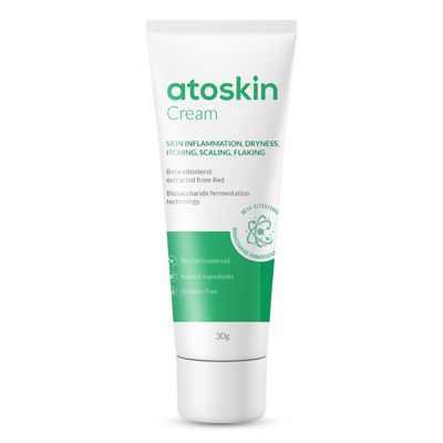 Atoskin Eczema Cream, Psoriasis & Folliculitis Soothing Lotion, For Drying, Itching and Dermatitis Irritation, Gentle Moisturizer For Adults & Kids with Shea Butter & Sweet Almond Oil (1.01 Oz)