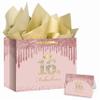 RDKOEAKEL Rose Gold Sweet 16 Fabulous Birthday Gift Bag for Girls Large Pink Gift Bag with Wrapping Paper and Card Perfect for Sweet 16 Party, 16th Birthday Decorations, and Party Supplies for Girls view 1