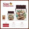 Christmas Gift Bag with Drawstring Christmas Wrapping Bags Cute sloth Leaves Drawstring Gift Bag for Xmas Burlap Gift Bags Halloween Candy Bags Reusable Xmas Present Bags for Party Decorations Small view 2