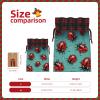 Christmas Gift Bag with Drawstring Christmas Wrapping Bags Red Ladybugs On A Blue Background Drawstring Gift Bag for Xmas Burlap Gift Bags Halloween Candy Bags Reusable Xmas Present Bags for Party Decorations Medium view 2