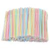 [200 Pack] 8" High Flexible Plastic Straws, Disposable Drinking Straws - Striped Assorted Colors view 1