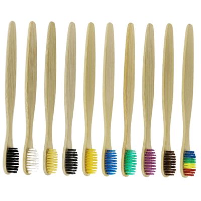 Baluue 10pcs Bamboo Toothbrushes Soft Bristles Travel Toothbrush Gum Portable Hotel Random Color