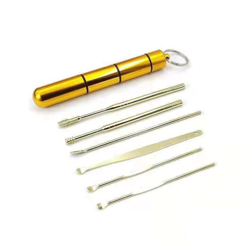 DCYEQRQ Ear Wax Removal Kit Ear Wax Removal Kit 6pcs Earwax Cleaner Tool Set Durable Ear Cleaning Kit Ear Cleaner Tool Set with Storage Box Ear Pick (A)