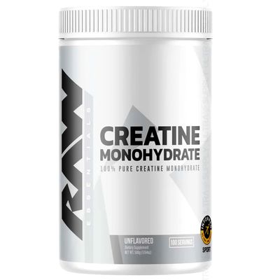Raw Creatine Monohydrate Powder, 100 Servings, Unflavored, 510g  Micronized Creatine for Muscle Strength, Recovery & Performance