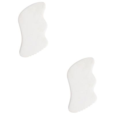 NOLITOY 2pcs Jade Massage Tool Guasha Board for Scraping Massage Muscle Relief Scraper Compact for Body Face Neck