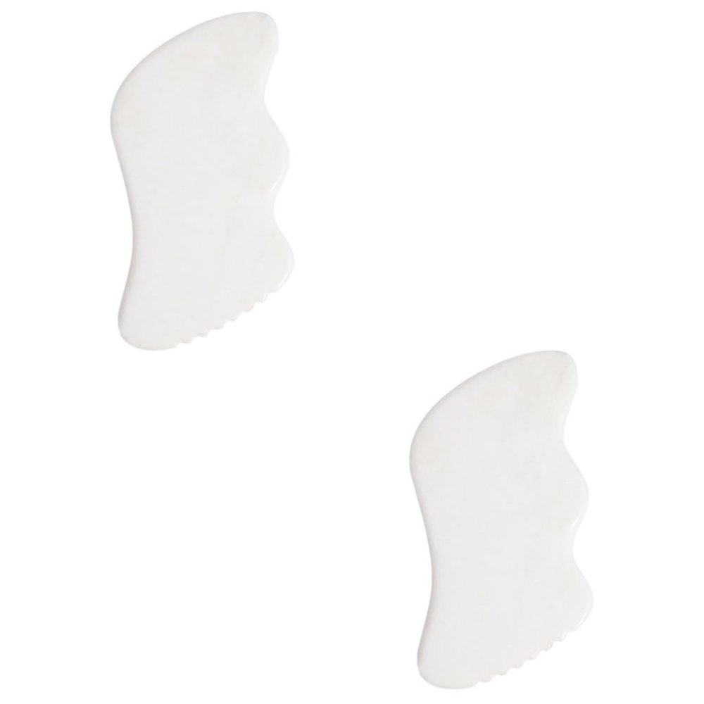 NOLITOY 2pcs Jade Massage Tool Guasha Board for Scraping Massage Muscle Relief Scraper Compact for Body Face Neck
