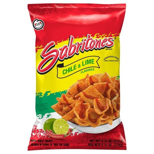 Frito Lay, Sabritones Puffed Wheat Snacks Chile & Lime Flavored, 2.75 Ounce