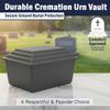 At Peace Memorials Urn Vault for Cremated Remains, Injection-Molded ABS Plastic, 10.5 x 8.5 x 6.5 inch, Holds ONE Cremation Urn (Gray) view 2
