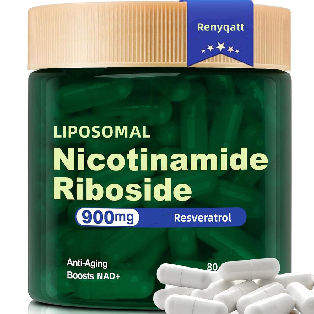 Renyqatt NAD+ Supplement - Liposomal Nicotinamide Riboside - Supplement for Anti-Aging, Energy, Focus - 80 Capsules1B