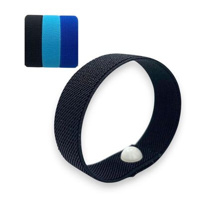 Anxiety Snap Bracelet for Focus and Stress Support Acupressure Wristband with Snap Technique Stretch Knit Elastic Band for Calming Habits and Sensory Support (Black, XS 5)