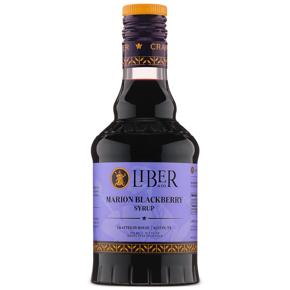 Liber & Co. Marion Blackberry Syrup - Craft Cocktail Mixer with Premium Oregon Marionberries - Perfect for Bramble Cocktails & Margaritas - Makes 25 Drinks (12.7 oz)