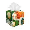 Elegant Square Leather Tissue Box Cover - Stylish & Waterproof Funny Frogs Printed Tissue Box for Table Decor view 1
