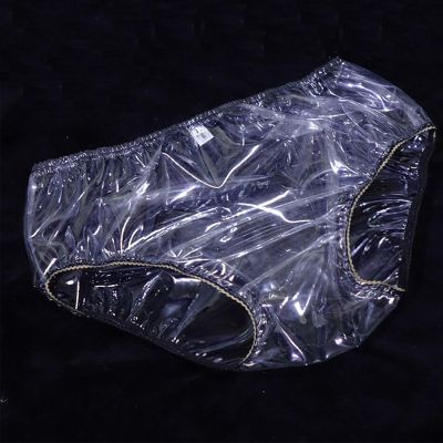 Transparent Plastic Waterproof Panty Cover Adult Incontinence Plastic Pants, Super Soft PVC Diaper Cover/Waterproof Reusable Anti-Leakage Menstrual Pants Unisex Clear (Women, XXX-Large)