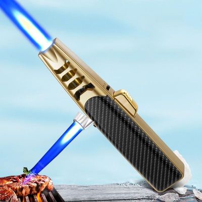 Fire Blaze LighterBright Blaze Torch Lighter, Fireblaze Electric Lighter, Adjustable Flame Torch Lighter with Safety Lock, Refillable Butane Gas Lighterkitchen Torch Lighter for Creme Brulee(Gold)