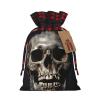 Christmas Gift Bag with Drawstring Christmas Wrapping Bags Death Skull Drawstring Gift Bag for Xmas Burlap Gift Bags Halloween Candy Bags Reusable Xmas Present Bags for Party Decorations Medium view 1