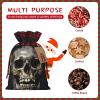 Christmas Gift Bag with Drawstring Christmas Wrapping Bags Death Skull Drawstring Gift Bag for Xmas Burlap Gift Bags Halloween Candy Bags Reusable Xmas Present Bags for Party Decorations Medium view 3