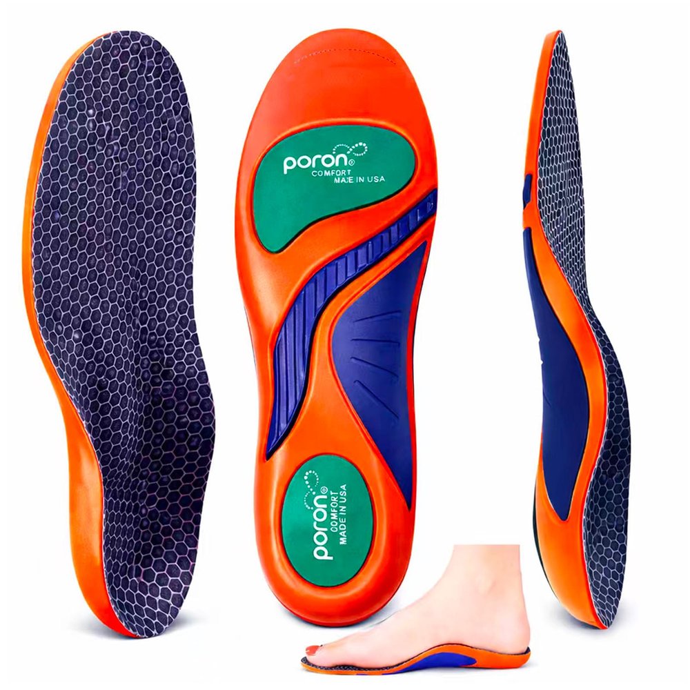 Goofort Plantar Fasciitis Arch Support Gel Insoles for Men & Women, 7-Times-Shock-Protection with 3D-Xpain -PORON, Orthotic Work Boot Insoles for Flat Feet, Heel Pain Relief & All-Day Comfort