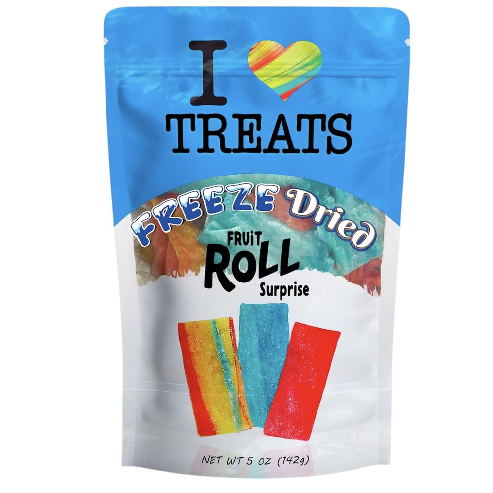 I LOVE TREATS Freeze Dried Fruit Roll Ups Surprise 5 oz Crispy Crunchy Fruit Roll Ups