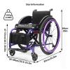 Aluminum Lightweight Wheelchairs,Lightweight Wheel Chair For Adults,Portable Transport Wheel Chair,Self-Propelled Transfer Wheelchairs,Lightweight Foldable Sports Wheelchair(Size:Seat width 36cm/14.1i view 2