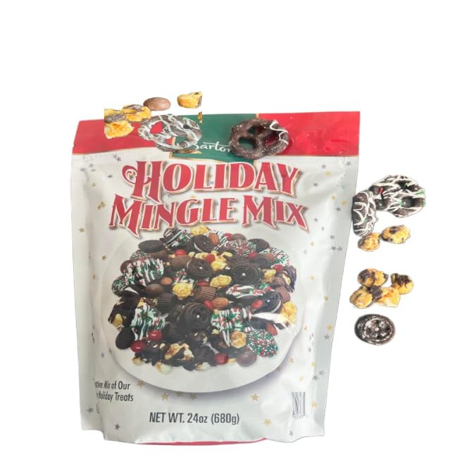 Burtons Holiday Mingle Snack Mix, 24 oz Bag (24 Ounce(1 Pack), peanut Butter chocolate)