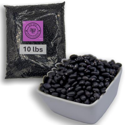 10 Lbs Dried Black Beans Bulk - Frijoles Negros Ideal for New Dishes - Frijoles Negros Bulk Grown in USA - Triple Cleaned Bulk Black Beans in a Bag- Despensa Colombiana