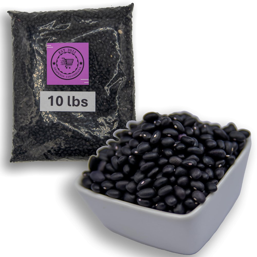 10 Lbs Dried Black Beans Bulk - Frijoles Negros Ideal for New Dishes - Frijoles Negros Bulk Grown in USA - Triple Cleaned Bulk Black Beans in a Bag- Despensa Colombiana