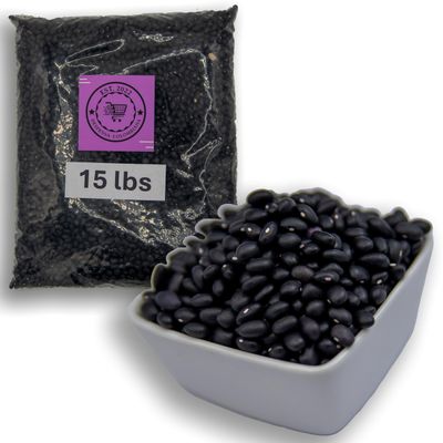 15 Lbs Dried Black Beans Bulk - Frijoles Negros Ideal for New Dishes - Frijoles Negros Bulk Grown in USA - Triple Cleaned Bulk Black Beans in a Bag- Despensa Colombiana